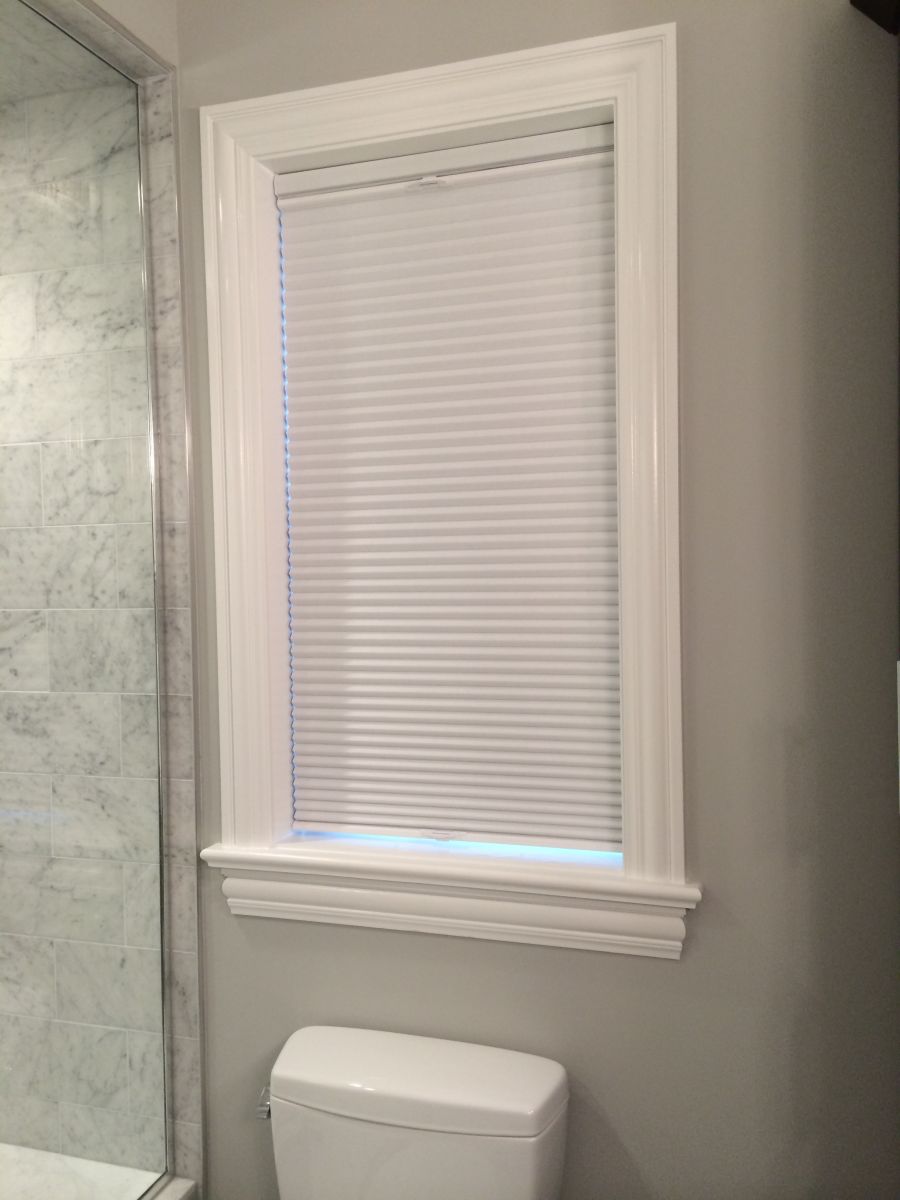 Duette Honeycomb Shades in the bathroom