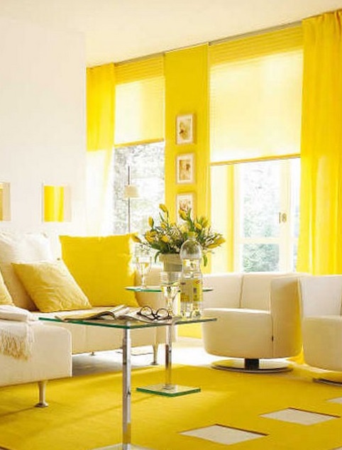 Design tip - use freesia window treatments for a bold color addition to your room. 