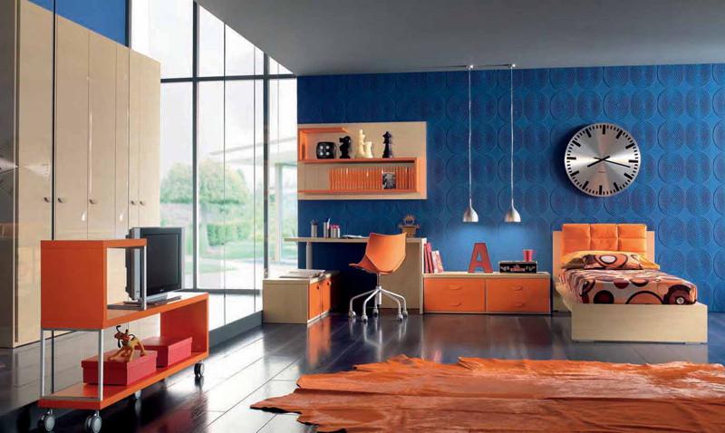 Navy-Blue-Wall-Decor-Teens-Bedroom-Design-With-Orange-Accents.jpg