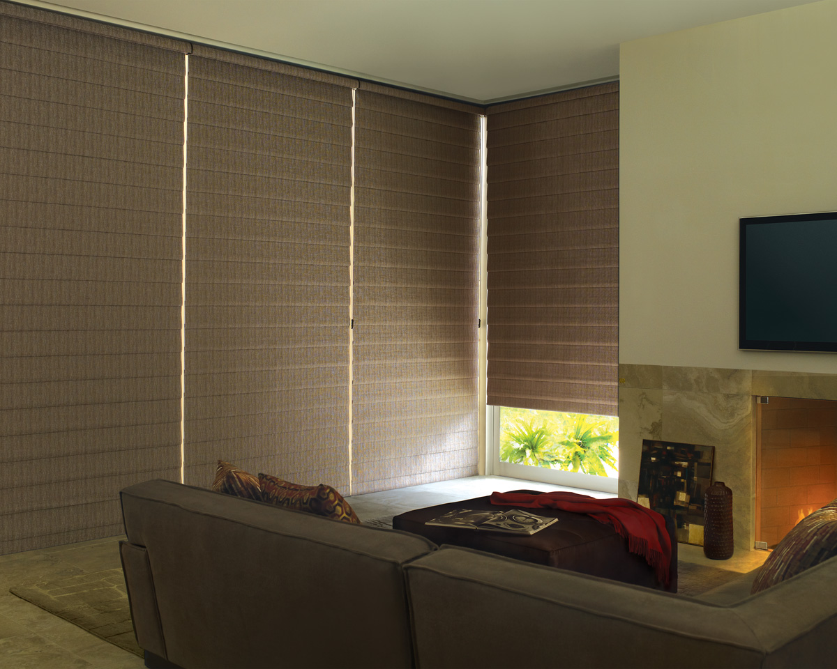 Vignette Roman Shades are a stylish choice for a room darkening shade. 
