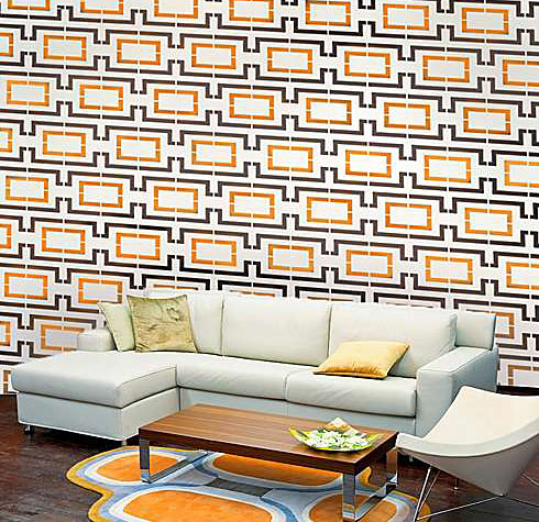 geometric wallpaper stencil
