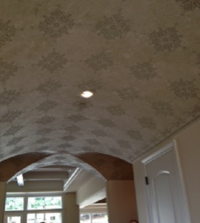 Wallpapered ceiling