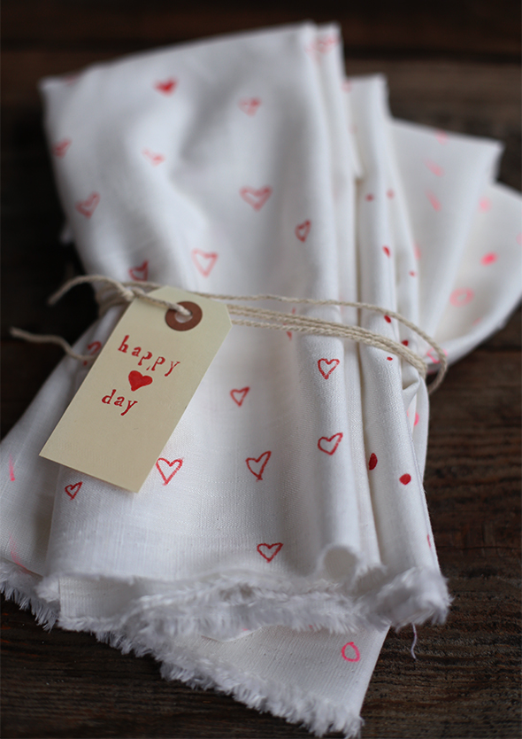 DIY Valentine's Tea Cloths from Say Yes