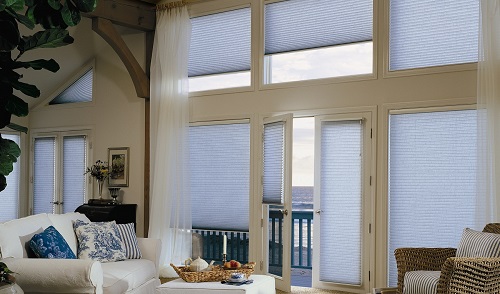 Duette Honeycomb Shades for French Doors. 