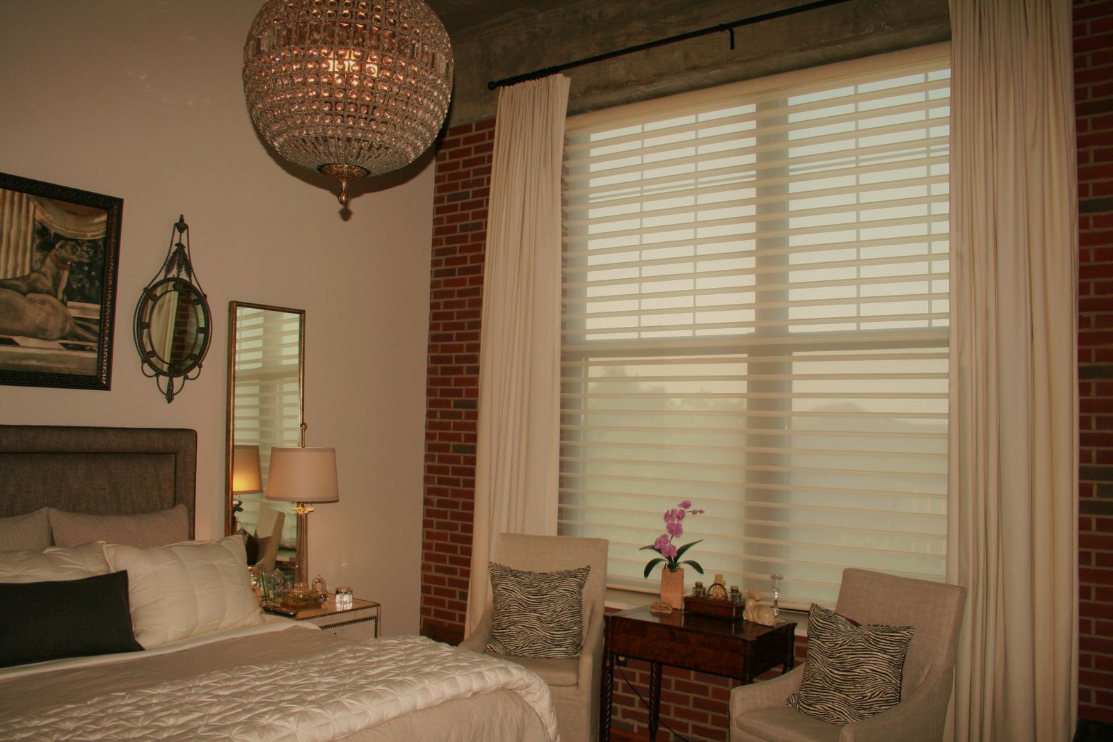 Hunter Douglas Silhouette shades in the bedroom